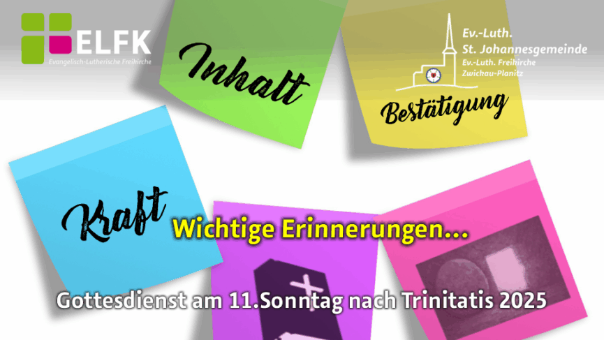 verschiedenfarbite PostIt-Klebezettel mit den Aufschriften: "Kraft, Inhalt, Bestätigung"
