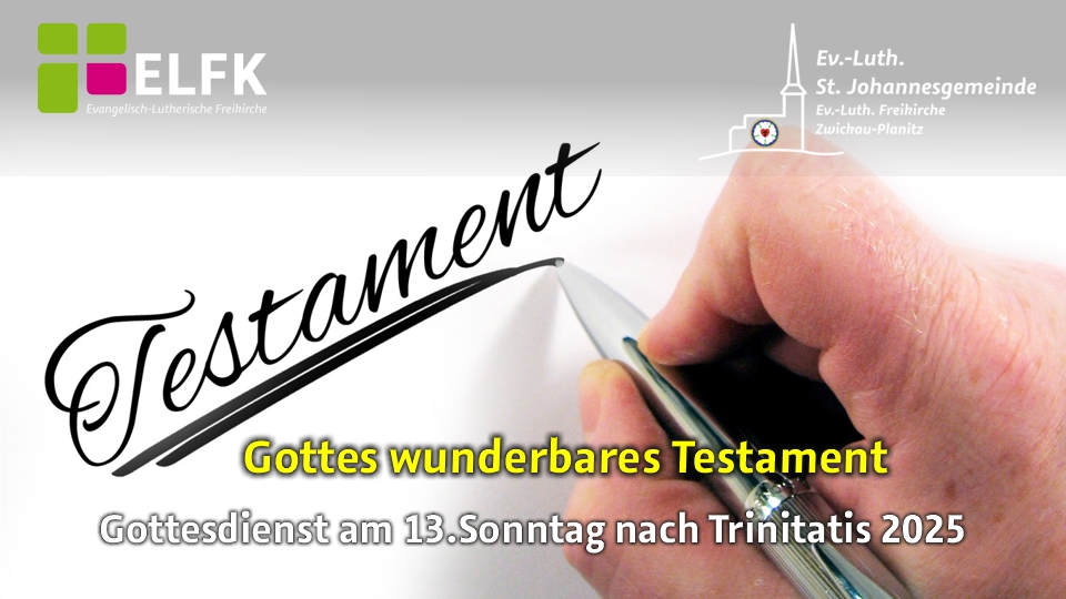 Schriftzug: Testament