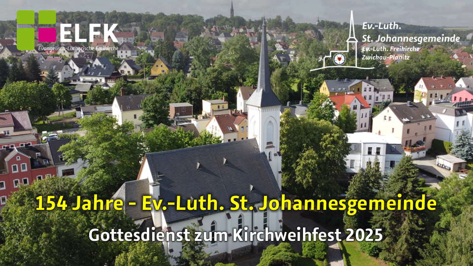 Die ev.-luth. St. Johanneskirche aus der Luft
