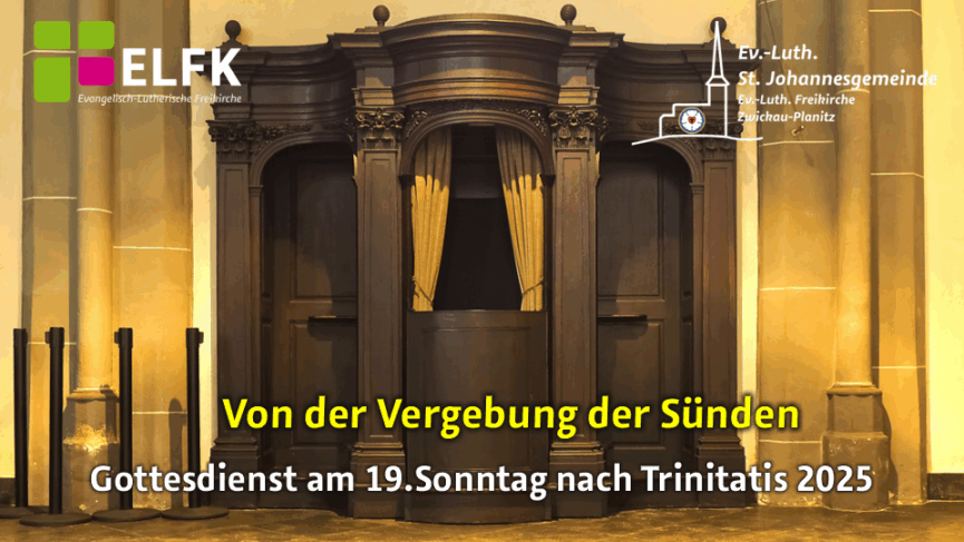 Blick auf einen Beichtstuhl