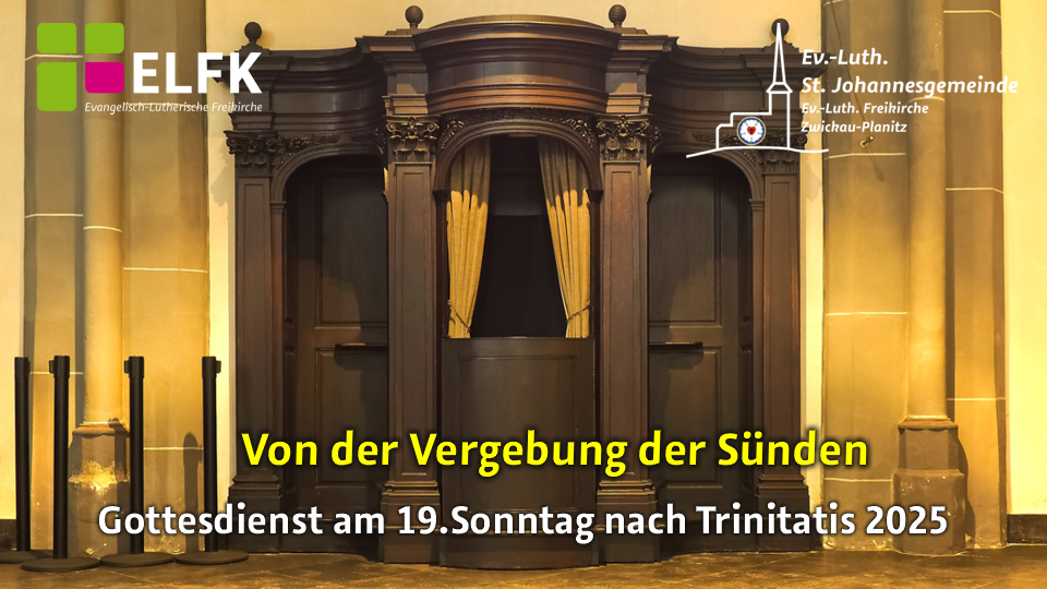 Blick auf einen Beichtstuhl